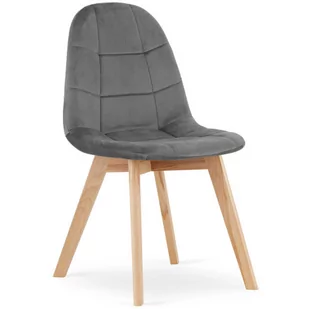 Szare krzesło welurowe w stylu skandynawskim - Kiraz 3X - Krzesła - miniaturka - grafika 1
