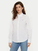 Koszule damskie - Tommy Hilfiger Koszula WW0WW43577 Biały Regular Fit - miniaturka - grafika 1