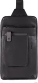Teczki i aktówki - Piquadro Piquadro, Tallin, Leather, Bag, Mono Sling, Black, For Men, 20 x 33 x 5 cm For Men - miniaturka - grafika 1