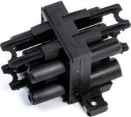 Gniazdka elektryczne - Bachmann Blok dystrybucyjny BACHMANN WIELAND GST18 1xIn/3xOut z zatrzaskami blokującymi, czarny - miniaturka - grafika 1