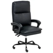 Fotele i krzesła biurowe - Beliani Krzesło biurowe regulowane ekoskóra czarny SERENE - miniaturka - grafika 1