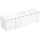 Szafki łazienkowe - Mexen Orio szafka łazienkowa 160 cm z umywalką Otis prawą, 1S, 1D, biała połysk - 91A13-16047-3-BBFF00-W18P00 - miniaturka - grafika 1