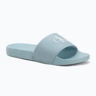Klapki i japonki damskie - Klapki damskie Calvin Klein YW0YW01835 Slide Monogram Wn triple cloud blue - miniaturka - grafika 1