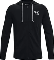 Bluzy męskie - Under Armour Bluza UNDER ARMOUR Męska Na zamek z kapturem UA Rival Terry Czarna XL - miniaturka - grafika 1
