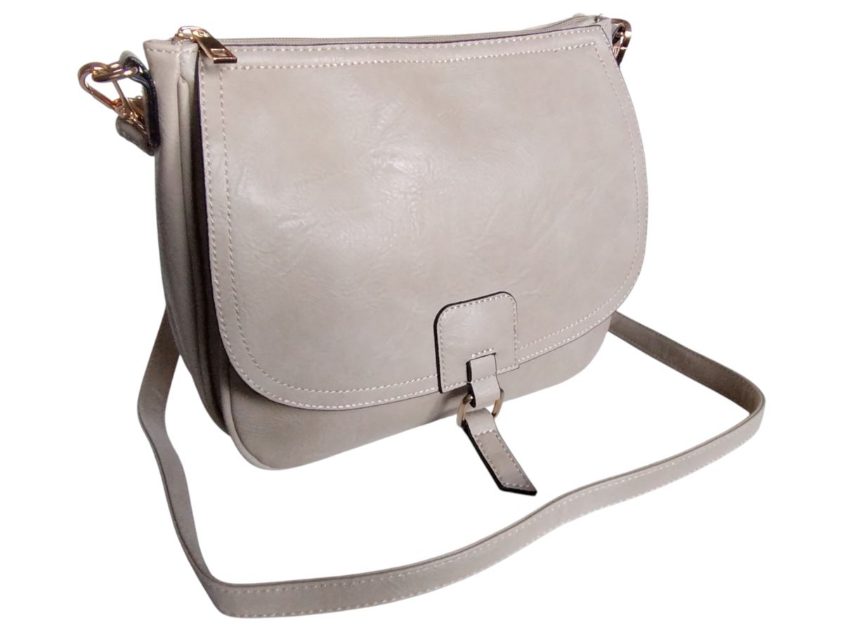 Beżowa Torebka Damska Z Kieszenią Na Telefon, Mała Listonoszka Na Ramię