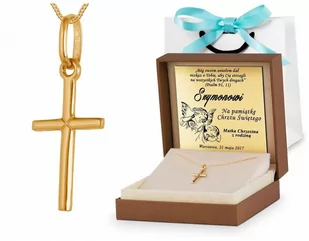 Murrano Złoty Krzyżyk 333 Klasyczny z Łańcuszkiem Grawer ZZ-095-A_PAN-333-1MM - Biżuteria religijna - miniaturka - grafika 1