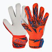 Piłka nożna - Rękawice bramkarskie dziecięce Reusch Attrakt Solid Finger Support Junior hyper orng/elec blue - miniaturka - grafika 1