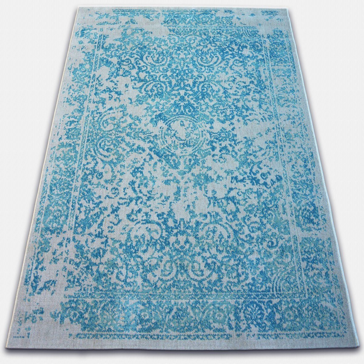 Dywan Vintage 22208/054 turkus / krem rozeta klasyczny niebieski 140x200 cm