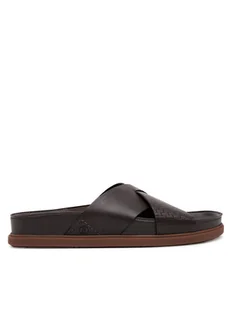 Clarks Klapki Torford Cross 26180888 Brązowy - Klapki i japonki męskie - miniaturka - grafika 1