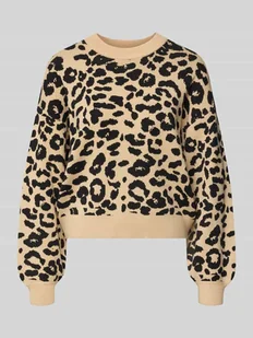 Sweter z dzianiny z okrągłym dekoltem model ‘CHARLOTT’ - Swetry damskie - miniaturka - grafika 1