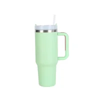 Kubki termiczne - KUBEK TERMICZNY ZE SŁOMKĄ 1200ML KUBEK TERMICZNY ZE SŁOMKĄ ZIELONY - miniaturka - grafika 1