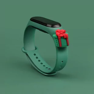 Strap Xmas opaska do Xiaomi Mi Band 4 / Mi Band 3 świąteczny silikonowy pasek bransoletka ciemnozielony (prezent) - Etui i futerały do telefonów - miniaturka - grafika 2