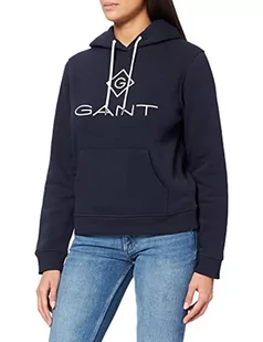 GANT Damska bluza z kapturem Lock Up Sweat Hoodie, niebieski (Evening Blue), S - Bluzy damskie - miniaturka - grafika 1