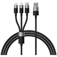Kable USB - Baseus StarSpeed USB do M+L+C 3.5A 0,6m (czarny) - miniaturka - grafika 1