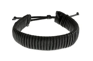 Bransoletka Czarna Sznurkowa Swobodna - Bransoletki - miniaturka - grafika 1