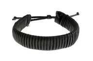 Bransoletki - Bransoletka Czarna Sznurkowa Swobodna - miniaturka - grafika 1