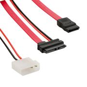 Kable komputerowe i do monitorów - 4World Kabel zasilający HDD | Sata 3 |Slimline SATA-SATA | LP4 adapter | 30cm cz (08521) - miniaturka - grafika 1