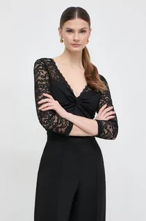 Bluzki damskie - Morgan bluzka damska kolor czarny gładka - grafika 1