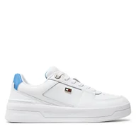 Sneakersy damskie - Sneakersy Tommy Hilfiger Flag Basket Sneaker FW0FW08081 Biały - miniaturka - grafika 1