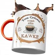 Kubki - Kubek Pomarańczowy dla Cyrkowca Strzeli Kawkę z Nadrukiem ze Zdjęciem+ Opakowanie na prezent (wzór 01) - miniaturka - grafika 1