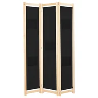 Parawany - Parawan 3-panelowy, czarny, 120x170x4 cm, tkanina - miniaturka - grafika 1