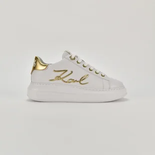 Damskie Sneakersy KARL LAGERFELD KAPRI SIGNIA LACE LTHR KL62510A-01G – Biały - Sneakersy damskie - miniaturka - grafika 1