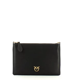 Pinko Damski Flat Classic Simply 1 skóra cielęca akcesoria podróżne portfel, Z99q_czarny-Antique Gold, U - Portfele - miniaturka - grafika 1