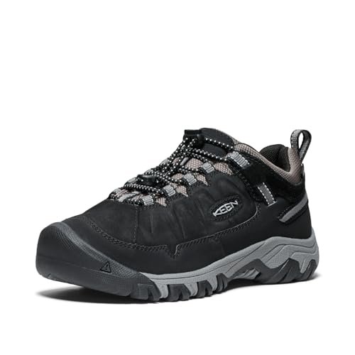 KEEN Dziecięce Targhee 4 Niskie wodoodporne buty turystyczne, Black Steel Grey, 40 EU