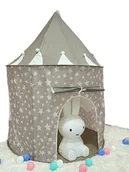 Namioty i tipi dla dzieci - Namiot dla Dzieci do Domu Ogrodu Ogrodowy Zamek Domek Pałac Szary - miniaturka - grafika 1