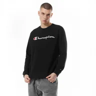 Koszulki sportowe męskie - Męska bluza dresowa nierozpinana bez kaptura Champion Legacy Crewneck Sweatshirt - czarna - CHAMPION - miniaturka - grafika 1