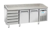 Szafy i witryny chłodnicze - Stół Chłodniczy do Pizzy Arktic 2-drzwi, 5 szuflad Granit 2025x800x(H)1040 236802 - miniaturka - grafika 1
