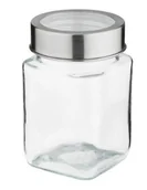 Pojemniki kuchenne - Słoik Pojemnik Kwadratowy Z Srebrną Pokrywką 700Ml - miniaturka - grafika 1