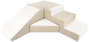 komplet 4 dużych klocków piankowych do zabawy,żłobków,przedszkoli, dziecko (biały, cappuccino) - Leżaczki i huśtawki - miniaturka - grafika 1