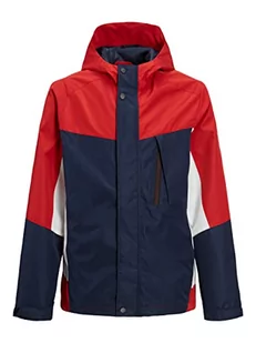 JACK & JONES Jcologan Light Jacket Jnr kurtka męska, Granatowy blezer/Szczegóły: POMPEIANRED/WHITE BLOCKING, 176 - Kurtki i płaszcze dla chłopców - miniaturka - grafika 1