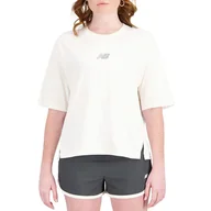 Koszulki sportowe damskie - Koszulka New Balance WT31511GIE - biała - miniaturka - grafika 1