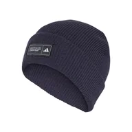 Czapki damskie - Czapka zimowa ADIDAS ESS BEANIE CUFF IY5256 – Granatowy - miniaturka - grafika 1