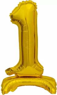 Balon foliowy stojący cyfra 1 złota - 38 cm - Balony i akcesoria - miniaturka - grafika 1