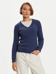 Gant Sweter 4800101 Granatowy Slim Fit - Swetry damskie - miniaturka - grafika 1