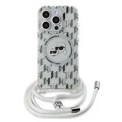 Etui i futerały do telefonów - Karl Lagerfeld IML Crossbody Monogram Karl & Choupette Head MagSafe - Etui iPhone 15 Pro (przezroczysty) - miniaturka - grafika 1