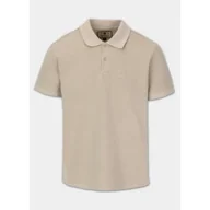 Koszulki sportowe męskie - Pit Bull Koszulka Polo Denim Washed Pique Small Logo Sand - miniaturka - grafika 1