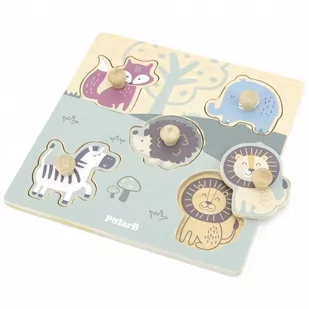 VIGA Toys PolarB Drewniane Puzzle Zwierzęta z Pinezkami - Puzzle - miniaturka - grafika 4