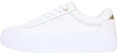 Koszulki i topy damskie - Tommy Hilfiger Damskie tenisówki TH Platform Tumbled LTR FW0FW09018 Low Top, białe (białe), 38, biały, 38 EU - miniaturka - grafika 1