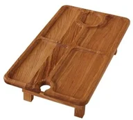 Tace i patery - Deska dębowa taca z nóżkami prostokątna 4-komorowa - miniaturka - grafika 1