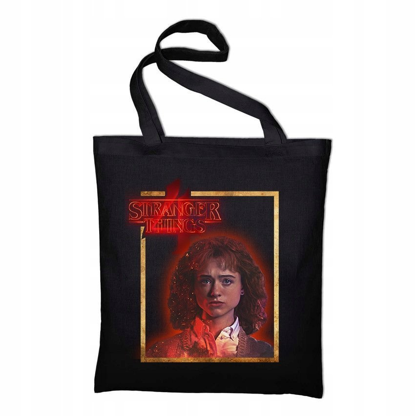 Torba Czarna EKO Bawełniana STRANGER THINGS NANCY Dla Fana Na Prezent Wzory