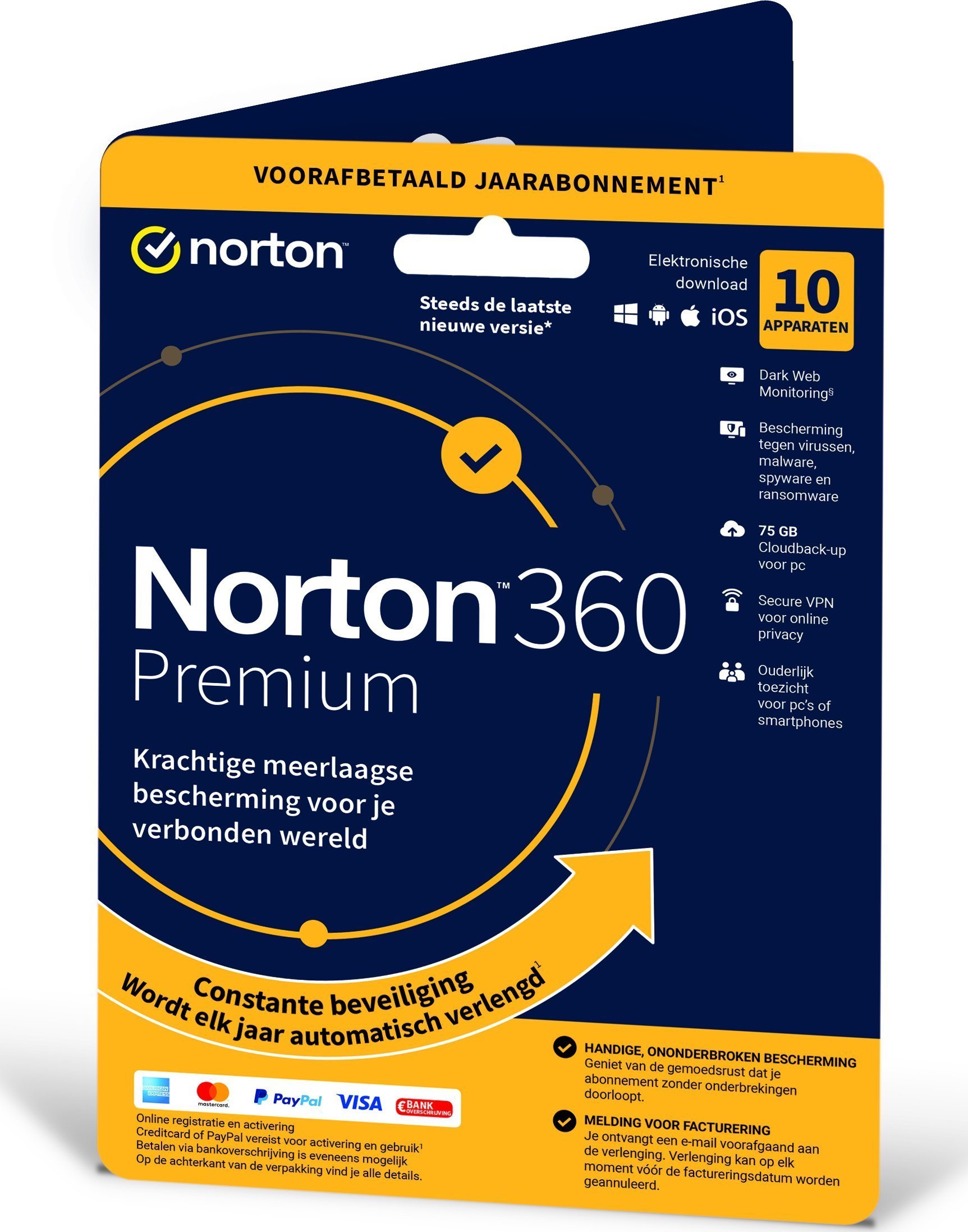 NortonLifeLock 21426453 Norton 360 Premium Holenderski Licencja podstawowa 1 x licencja 1 lata