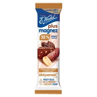 E. Wedel Plus Magnez Baton daktylowy z orzechami 28 g - Batoniki - miniaturka - grafika 1