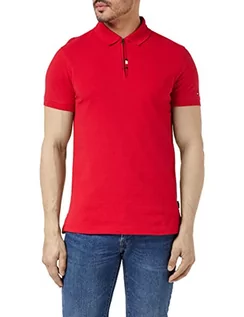 Koszulki męskie - Tommy Hilfiger Męska koszulka polo Global STP z zamkiem błyskawicznym S/S, Podstawowy czerwony, L - grafika 1
