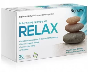 Narine Narum Relax 200 mg - Dobry nastrój i spokojny sen - 30 kapsułek - Witaminy i minerały - miniaturka - grafika 1