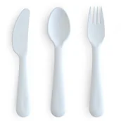 Sztućce dla dzieci - Zestaw sztućców dziecięcych Powder Blue, Mushie - miniaturka - grafika 1