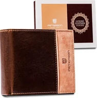 Portfele - Peterson Skórzany dwukolorowy portfel męski Peterson NoSize - miniaturka - grafika 1